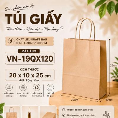 Túi Giấy Đáy Vuông Quai Xách 21
